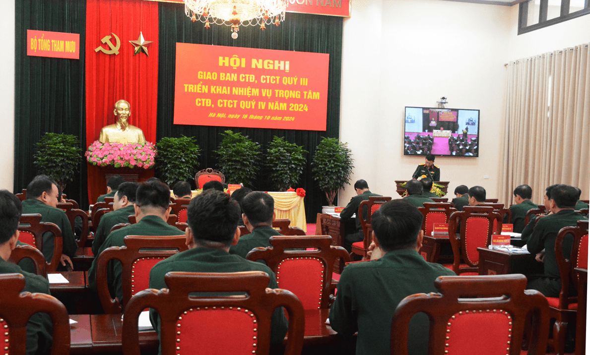 Bộ Tổng Tham mưu giao ban công tác Đảng, công tác chính trị quý III, năm 2024