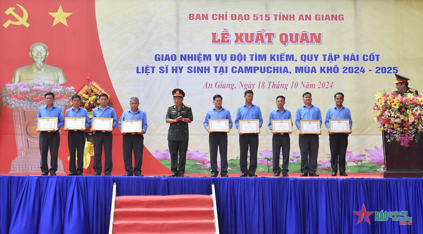 An Giang: Lễ xuất quân tìm kiếm, quy tập hài cốt liệt sĩ hy sinh tại Campuchia