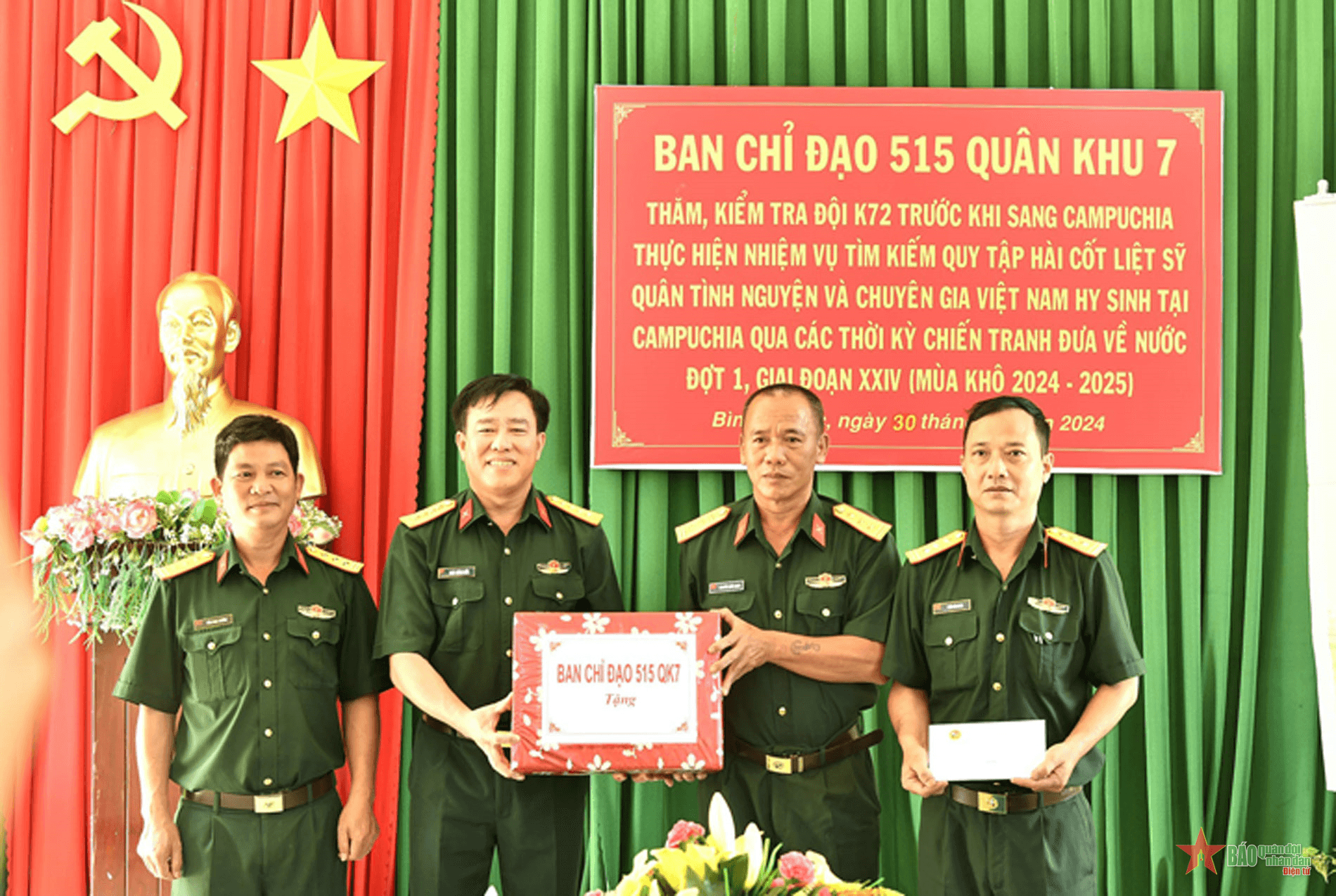 Quân khu 7 kiểm tra Đội K72 chuẩn bị sang Campuchia tìm kiếm hài cốt liệt sĩ