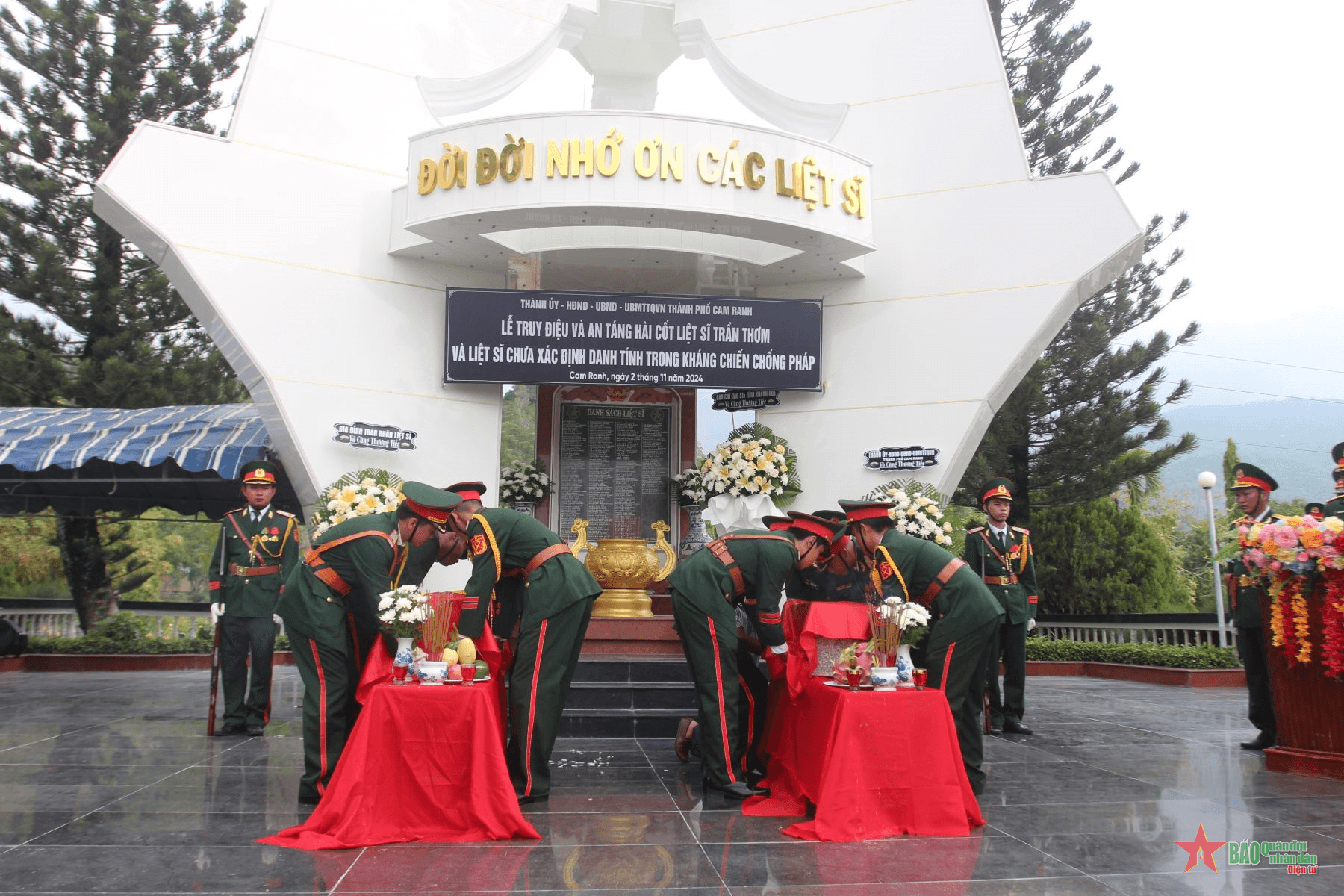Khánh Hòa: Truy điệu, an táng 2 hài cốt liệt sĩ trong kháng chiến chống Pháp