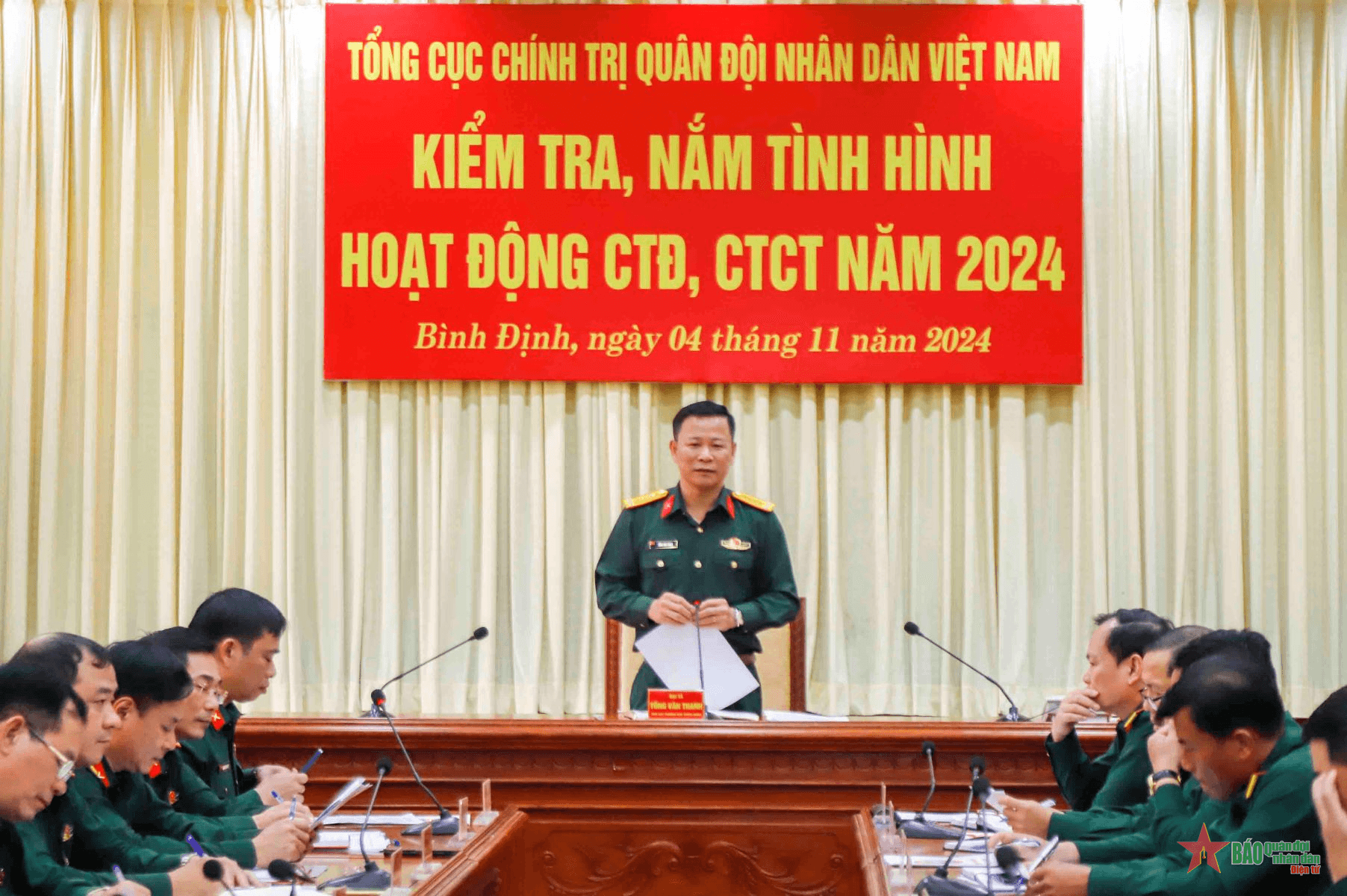 Tổng cục Chính trị kiểm tra kết quả hoạt động công tác Đảng, công tác chính trị tại Bình Định