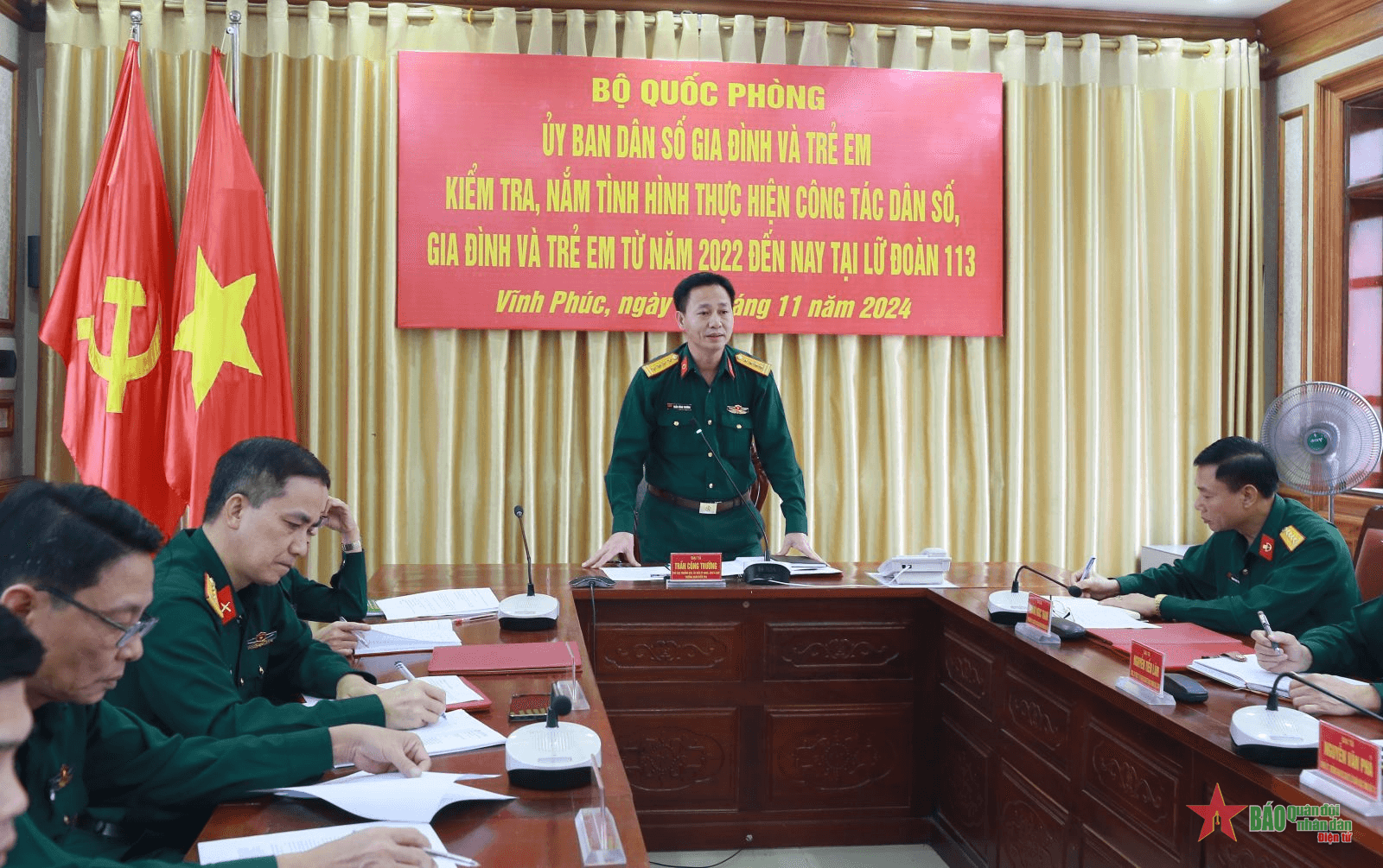 Ủy ban Dân số, gia đình và trẻ em Bộ Quốc phòng kiểm tra, nắm tình hình tại Lữ đoàn Đặc công 113