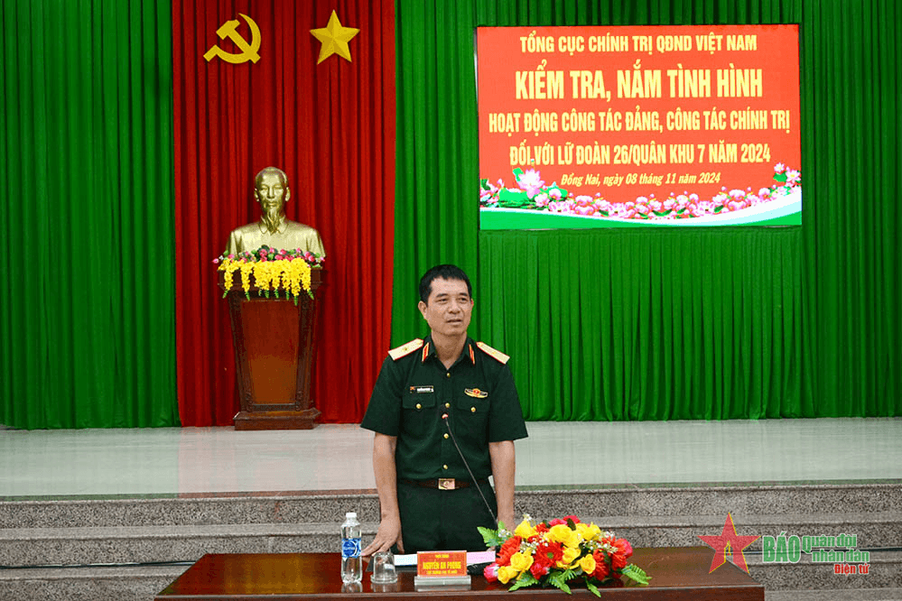 Tổng cục Chính trị kiểm tra, nắm tình hình tại Lữ đoàn 26 (Quân khu 7)