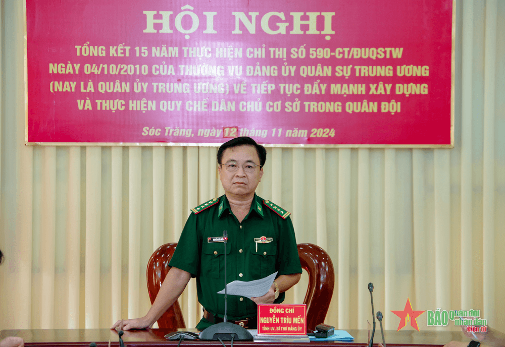 Đảng ủy BĐBP tỉnh Sóc Trăng tổng kết 15 năm thực hiện Chỉ thị 590 của Thường vụ Đảng ủy Quân sự Trung ương