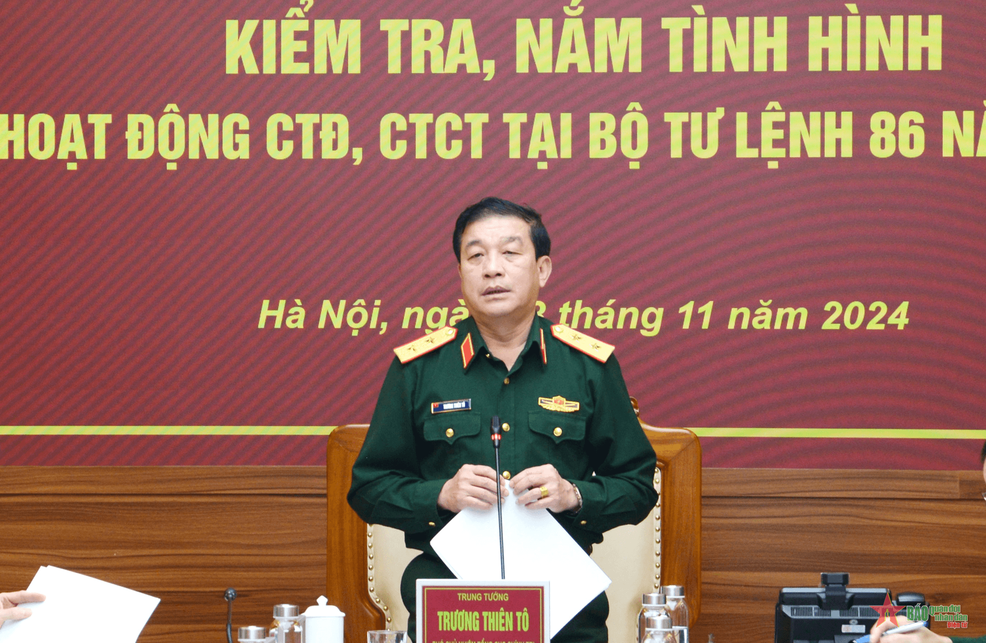 Đoàn kiểm tra số 2 của Tổng cục Chính trị kiểm tra, nắm tình hình tại Bộ tư lệnh 86