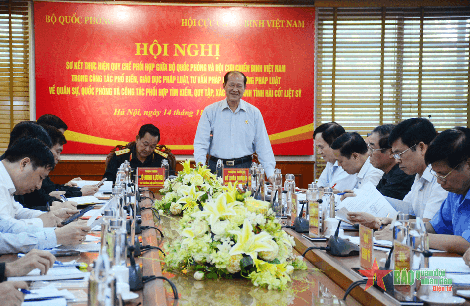 Sơ kết công tác phối hợp phổ biến pháp luật và tìm kiếm, quy tập hài cốt liệt sĩ