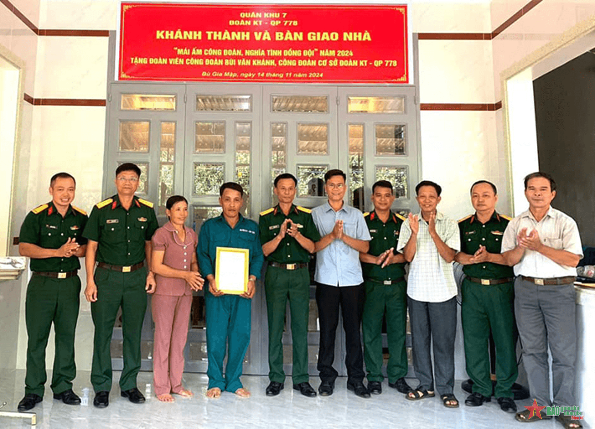 Đoàn Kinh tế - Quốc phòng 778 bàn giao “Mái ấm công đoàn” tặng đoàn viên công đoàn khó khăn