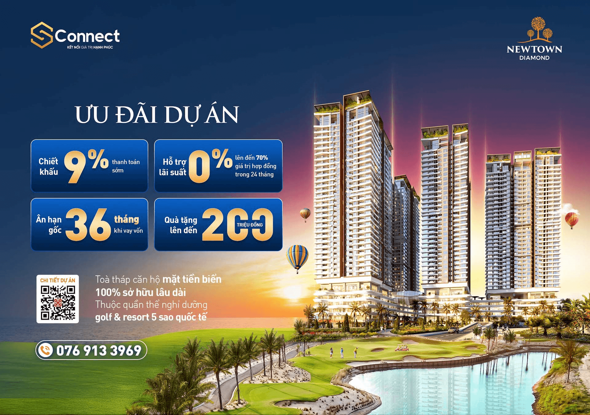 Ưu đãi lãi suất cho vay 0% tại dự án Newtown Diamond từ SeABank