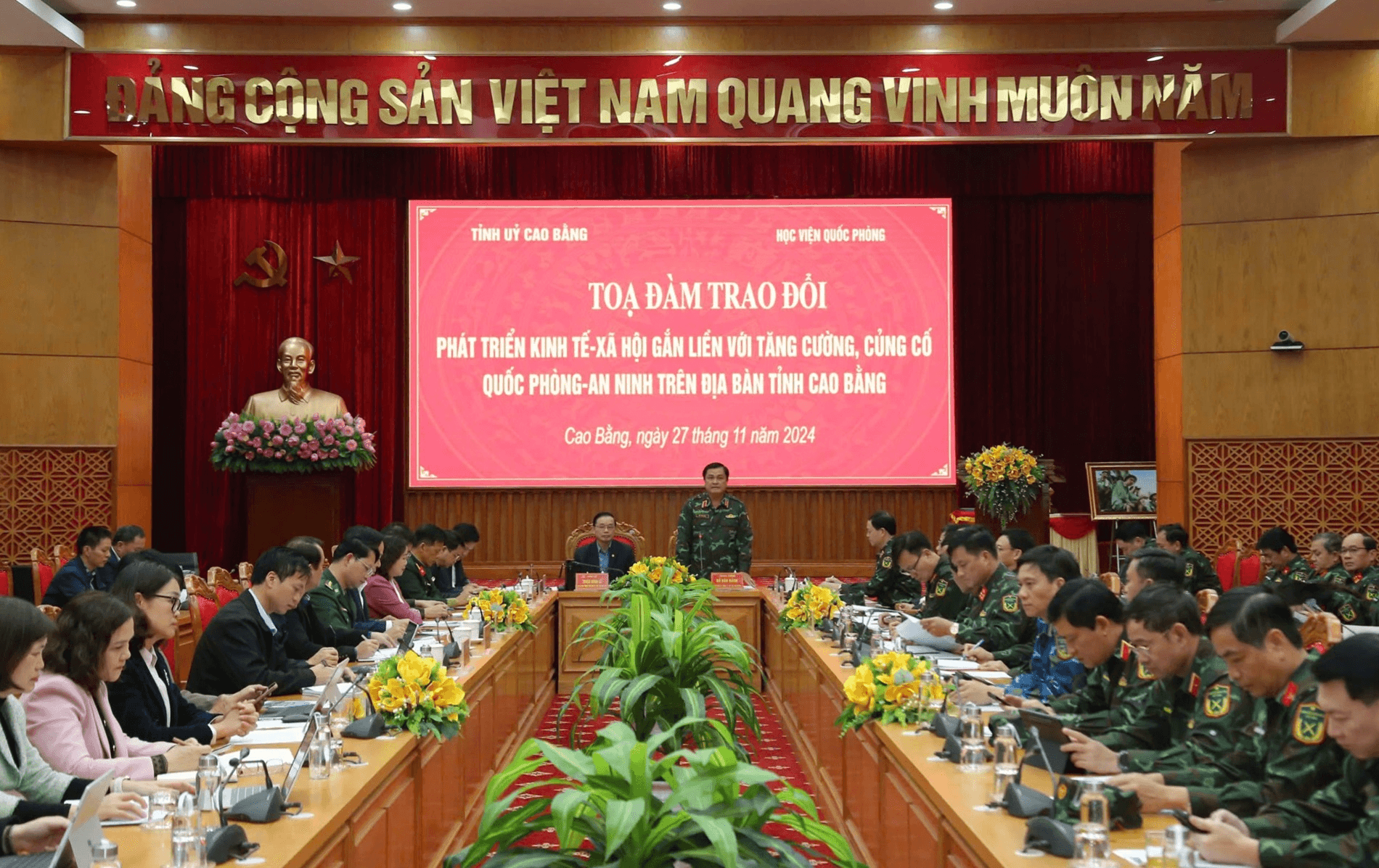 Học viện Quốc phòng tổ chức học tập, nghiên cứu thực tế tại Cao Bằng