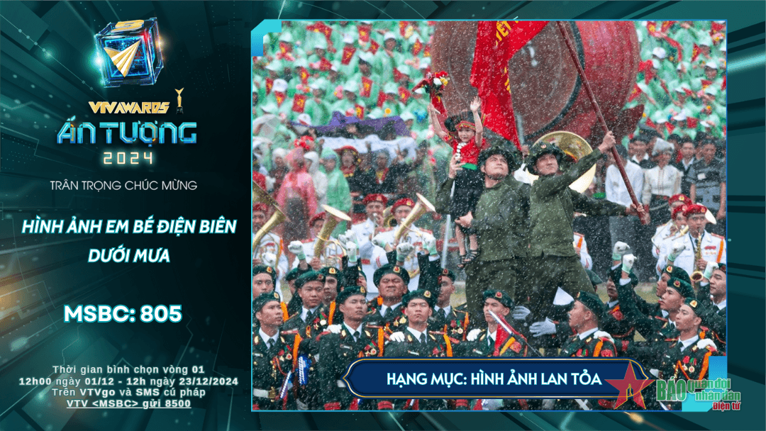 Hình ảnh em bé Điện Biên dưới mưa lọt đề cử VTV Awards 2024