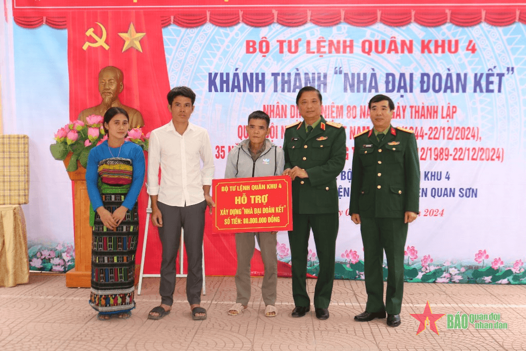 Quân khu 4 xây 127 nhà đại đoàn kết tặng người nghèo