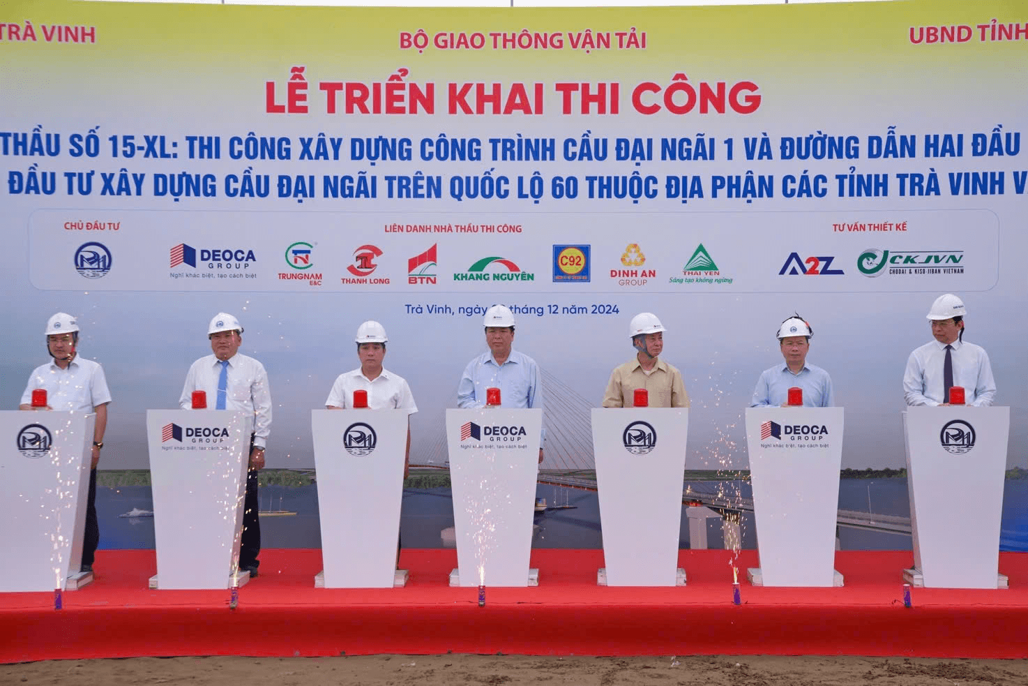 Triển khai thi công xây dựng cầu Đại Ngãi 1 và đường dẫn 2 đầu cầu