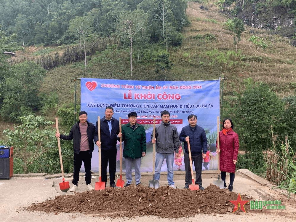 Hà Giang: Khởi công xây dựng Điểm trường liên cấp Mầm non và Tiểu học thôn Ha Cá, xã Khâu Vai