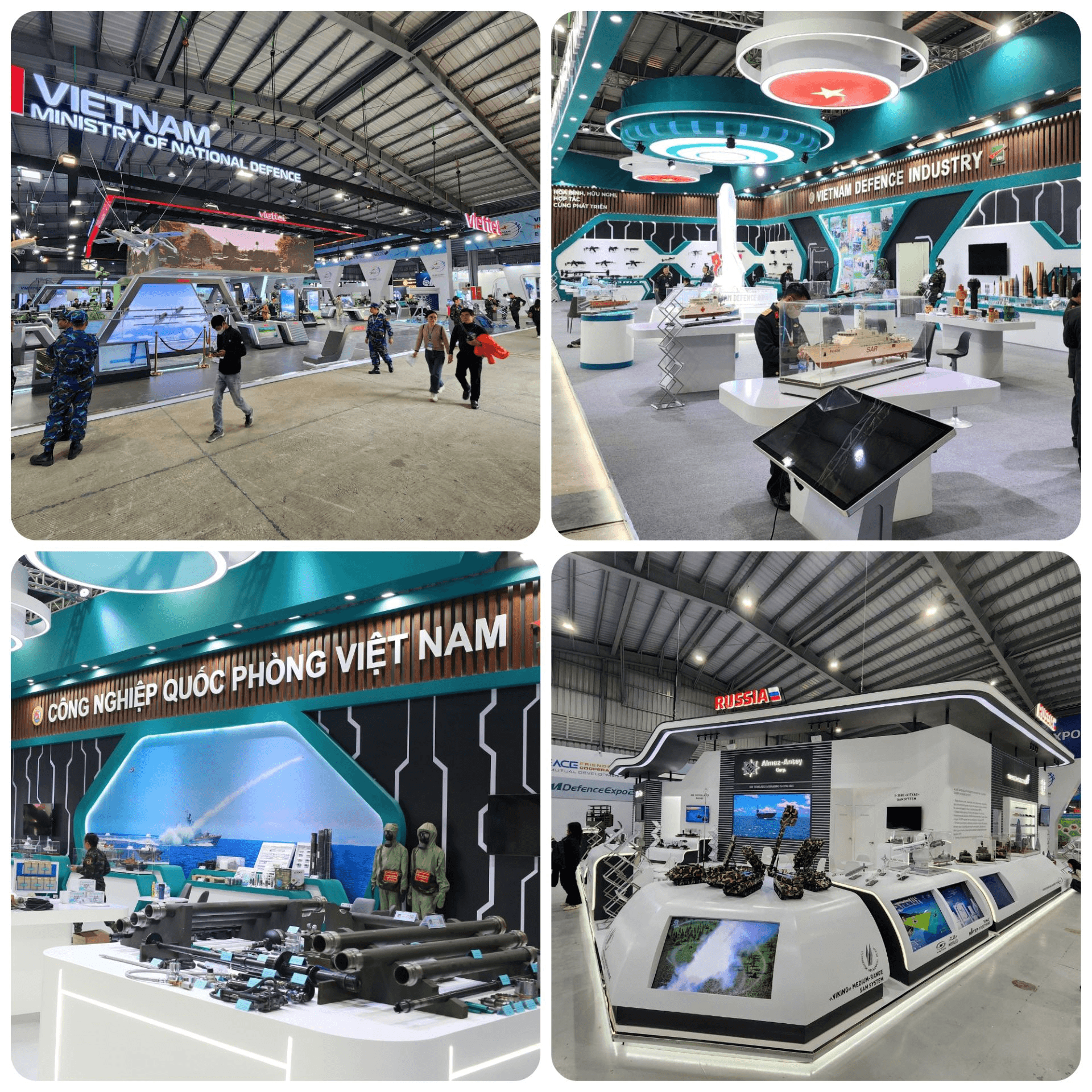 Cận cảnh khu vực trưng bày trong nhà tại Triển lãm Quốc phòng Quốc tế Việt Nam 2024