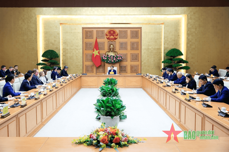 Thủ tướng Phạm Minh Chính tiếp đoàn doanh nghiệp hàng không vũ trụ, quốc phòng, an ninh của Hoa Kỳ