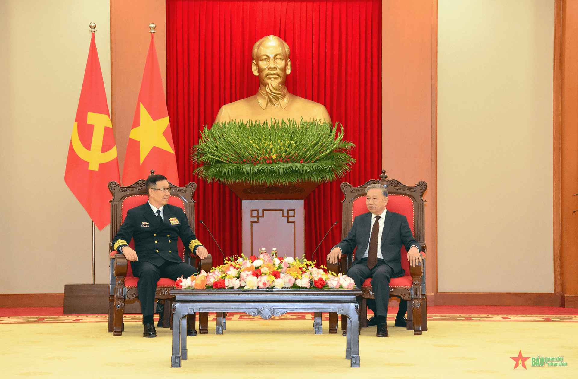 Tổng Bí thư Tô Lâm, Bí thư Quân ủy Trung ương tiếp Bộ trưởng Bộ Quốc phòng Trung Quốc