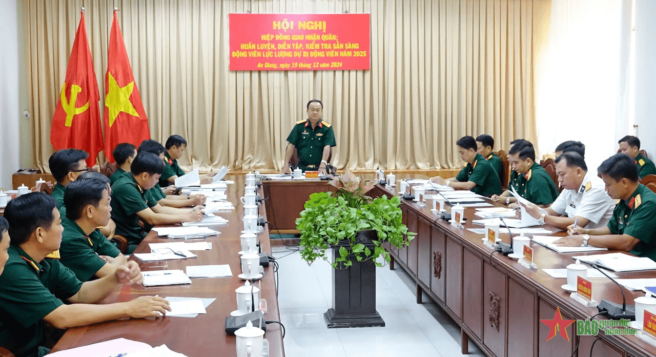 An Giang: Hiệp đồng giao, nhận quân, huấn luyện, diễn tập, kiểm tra sẵn sàng động viên năm 2025
