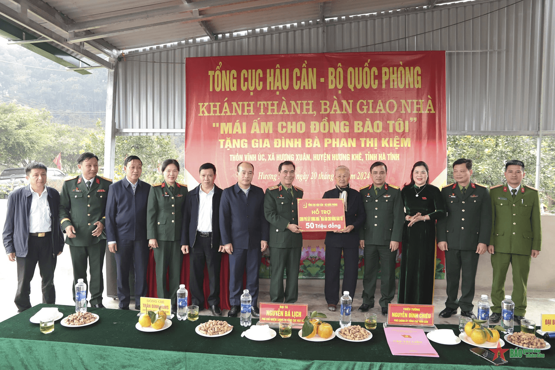 Tổng cục Hậu cần bàn giao nhà “Mái ấm cho đồng bào tôi” tại Hà Tĩnh