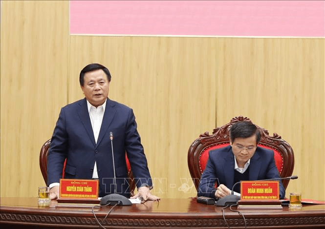 Đoàn kiểm tra của Bộ Chính trị làm việc với Ban Thường vụ Tỉnh ủy Ninh Bình