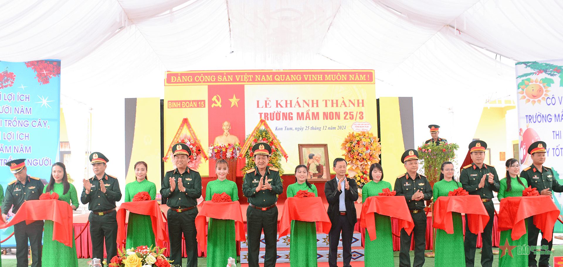 Thượng tướng Võ Minh Lương dự Lễ khánh thành Trường Mầm non 25-3