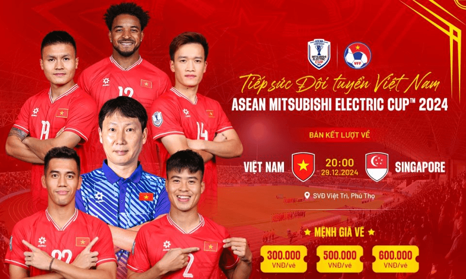 Tin thể thao (25-12): Mua vé xem tuyển Việt Nam và Singapore ở đâu?