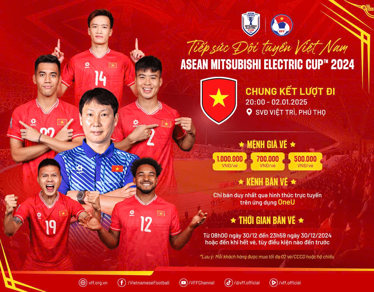 Mua vé xem tuyển Việt Nam đá chung kết ASEAN Cup 2024 ở đâu?