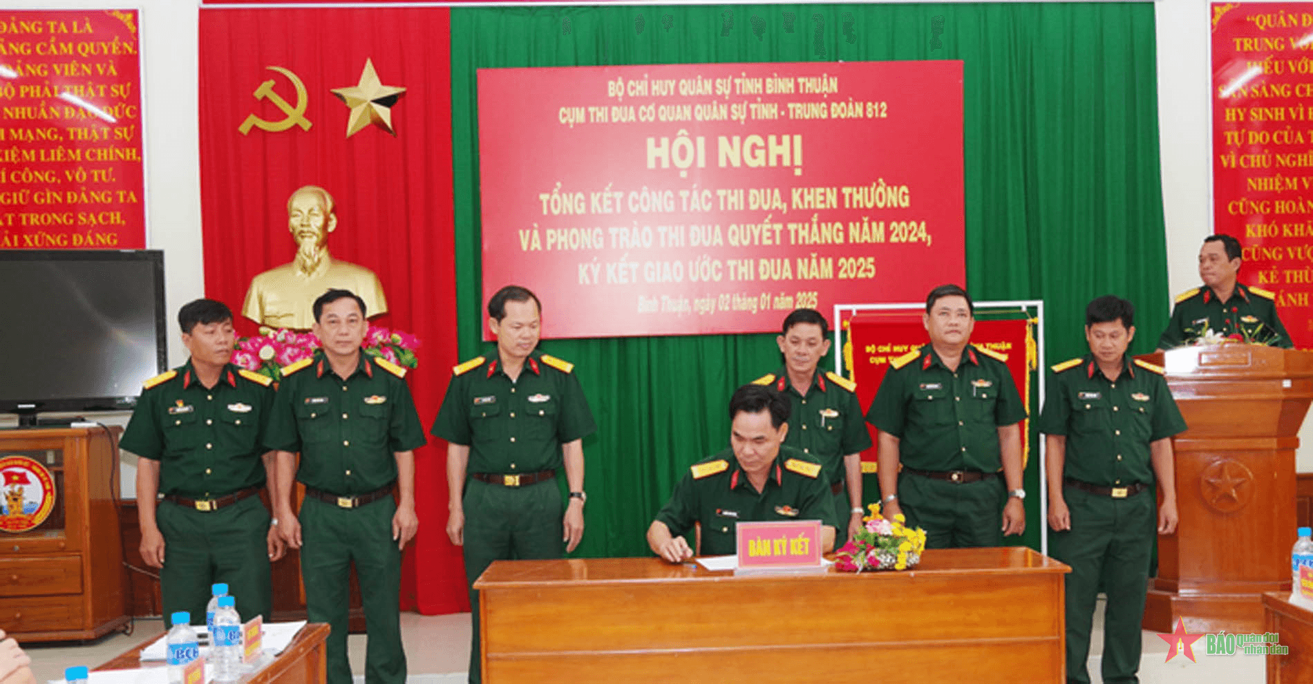 Cụm thi đua Bộ CHQS tỉnh Bình Thuận ký kết, giao ước thi đua năm 2025