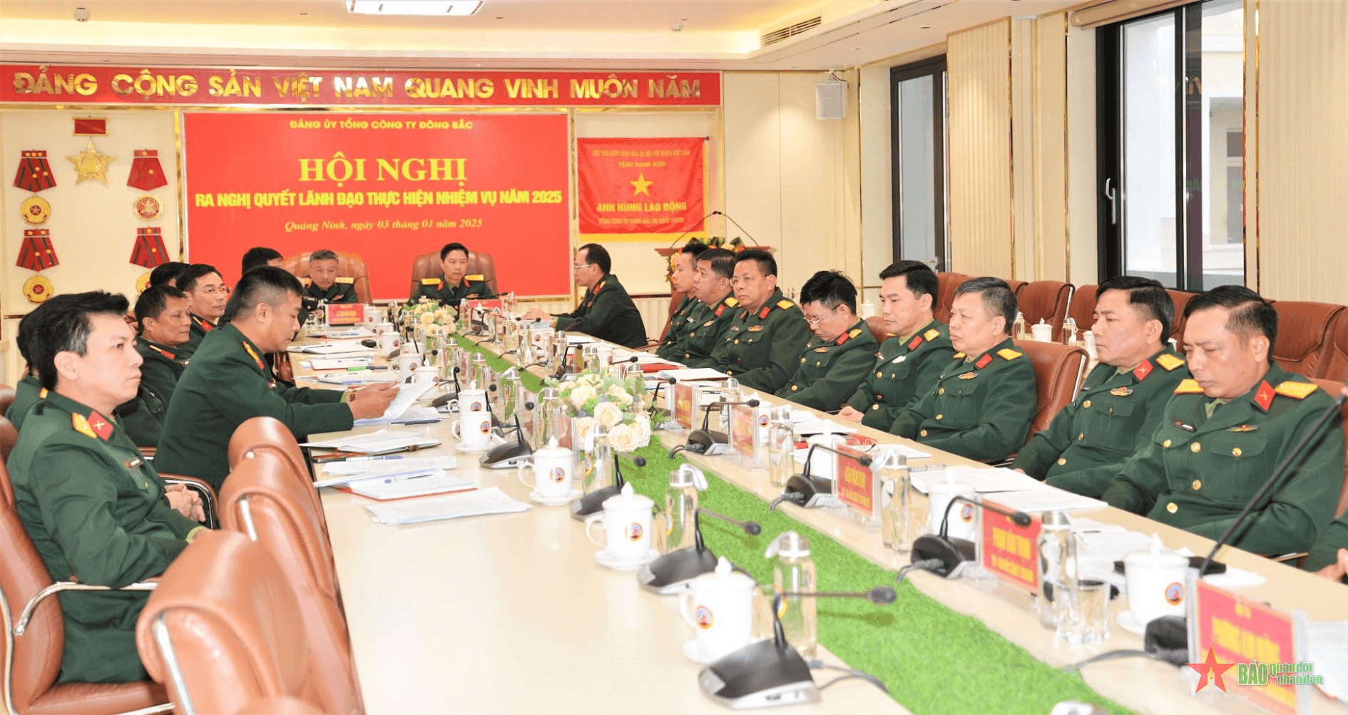 Thượng tướng Lê Quang Minh dự, chỉ đạo Hội nghị Đảng ủy Tổng công ty Đông Bắc