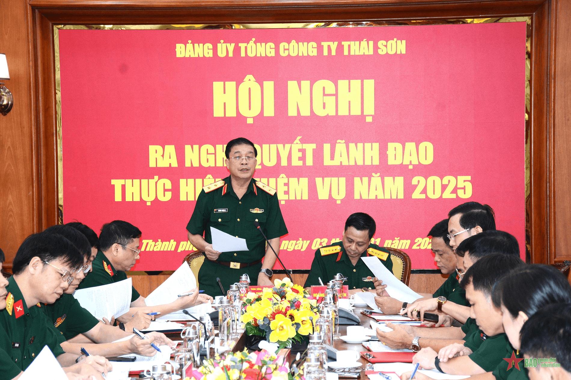 Trung tướng Trương Thiên Tô dự, chỉ đạo Hội nghị Đảng ủy Tổng công ty Thái Sơn