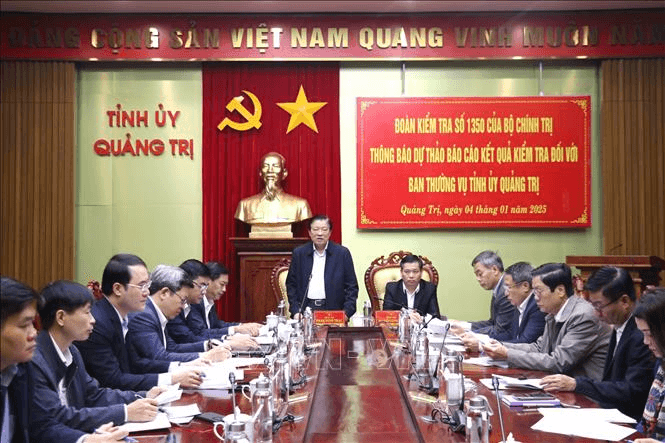 Đoàn kiểm tra của Bộ Chính trị thông báo dự thảo báo cáo kết quả kiểm tra tại tỉnh Quảng Trị