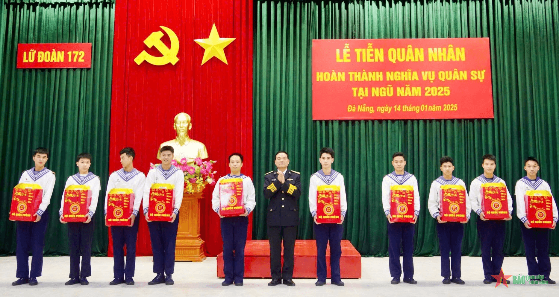 Vùng 3 Hải quân tổ chức lễ tiễn quân nhân hoàn thành nghĩa vụ quân sự tại ngũ năm 2025