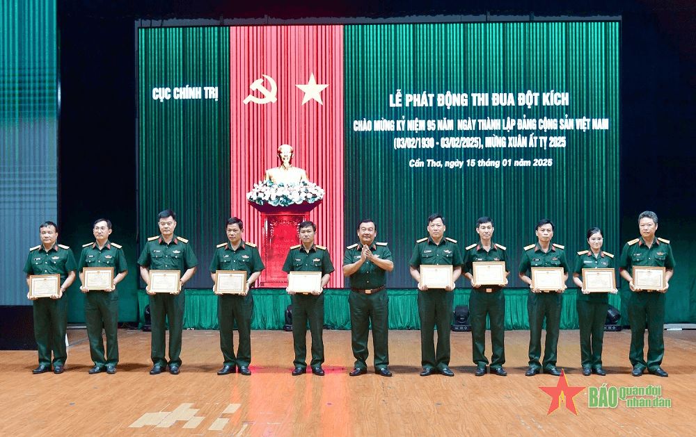 Cục Chính trị Quân khu 9: Phát động đợt thi đua đột kích với chủ đề “Mừng Đảng quang vinh, mừng Xuân Ất Tỵ 2025”
