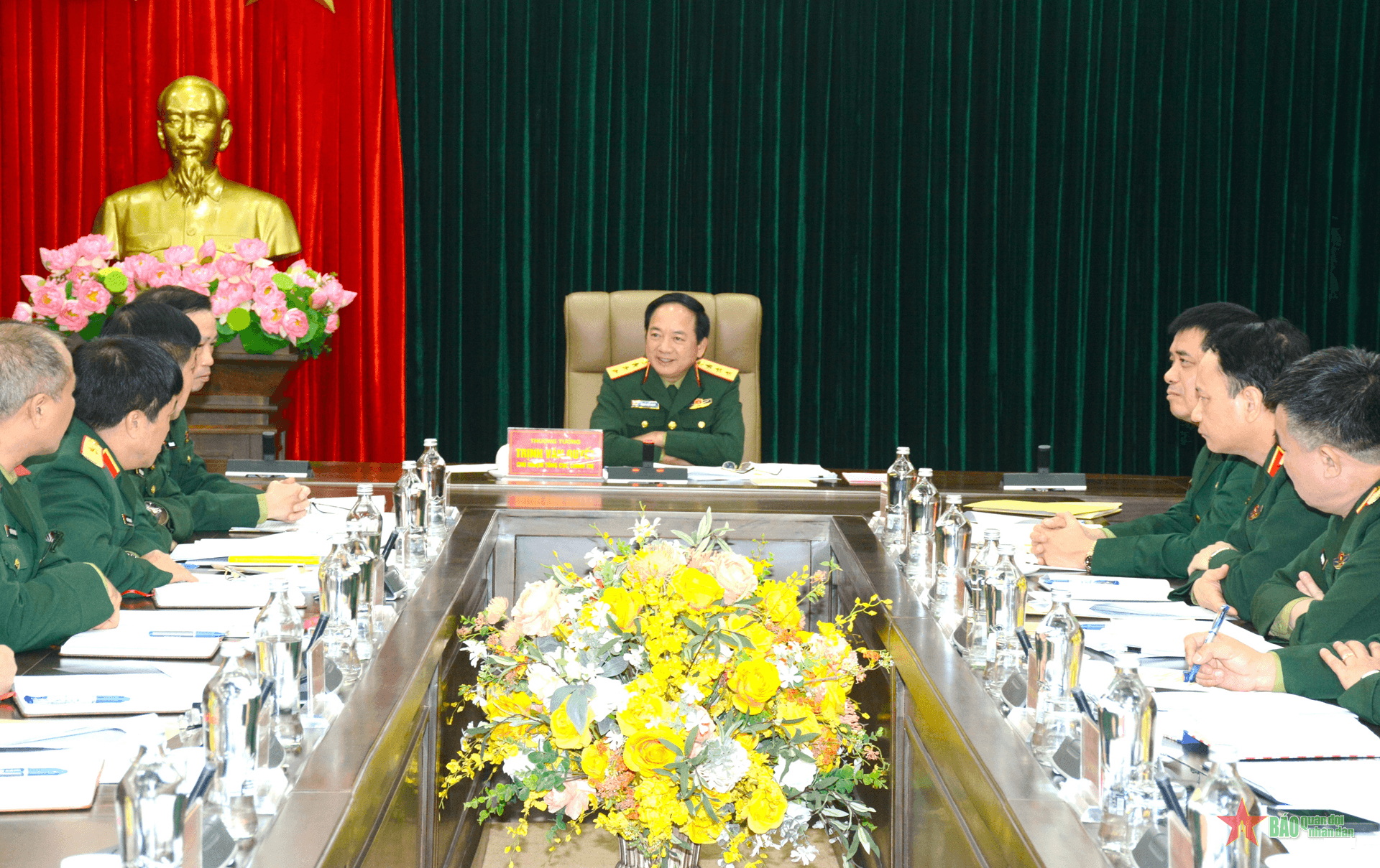 Thượng tướng Trịnh Văn Quyết chủ trì hội nghị báo cáo phương án sáp nhập Bảo hiểm Xã hội Bộ Quốc phòng và Cục Chính sách