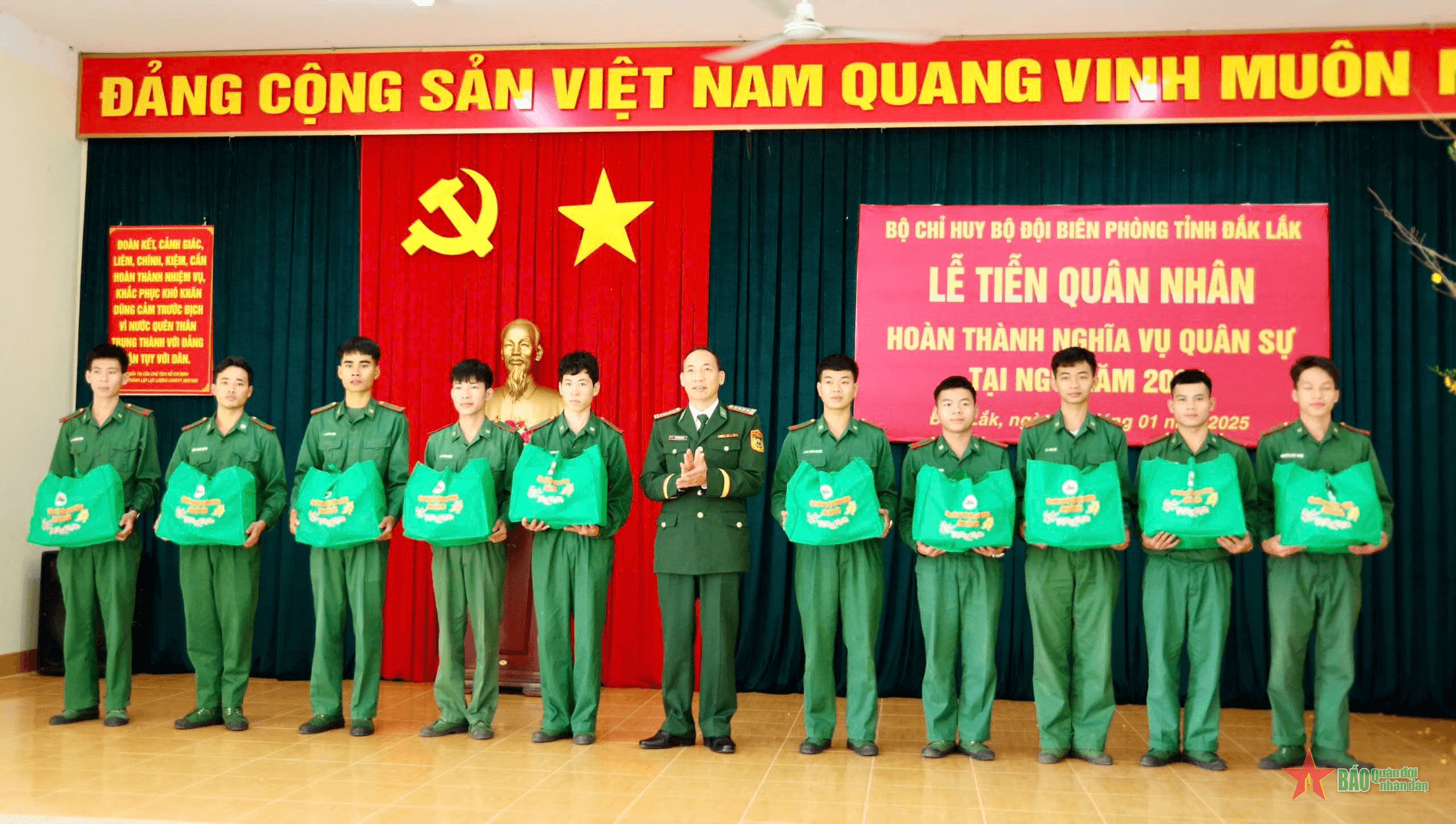 Bộ đội Biên phòng tỉnh Đắk Lắk tổ chức Lễ tiễn quân nhân hoàn thành nghĩa vụ quân sự trở về địa phương