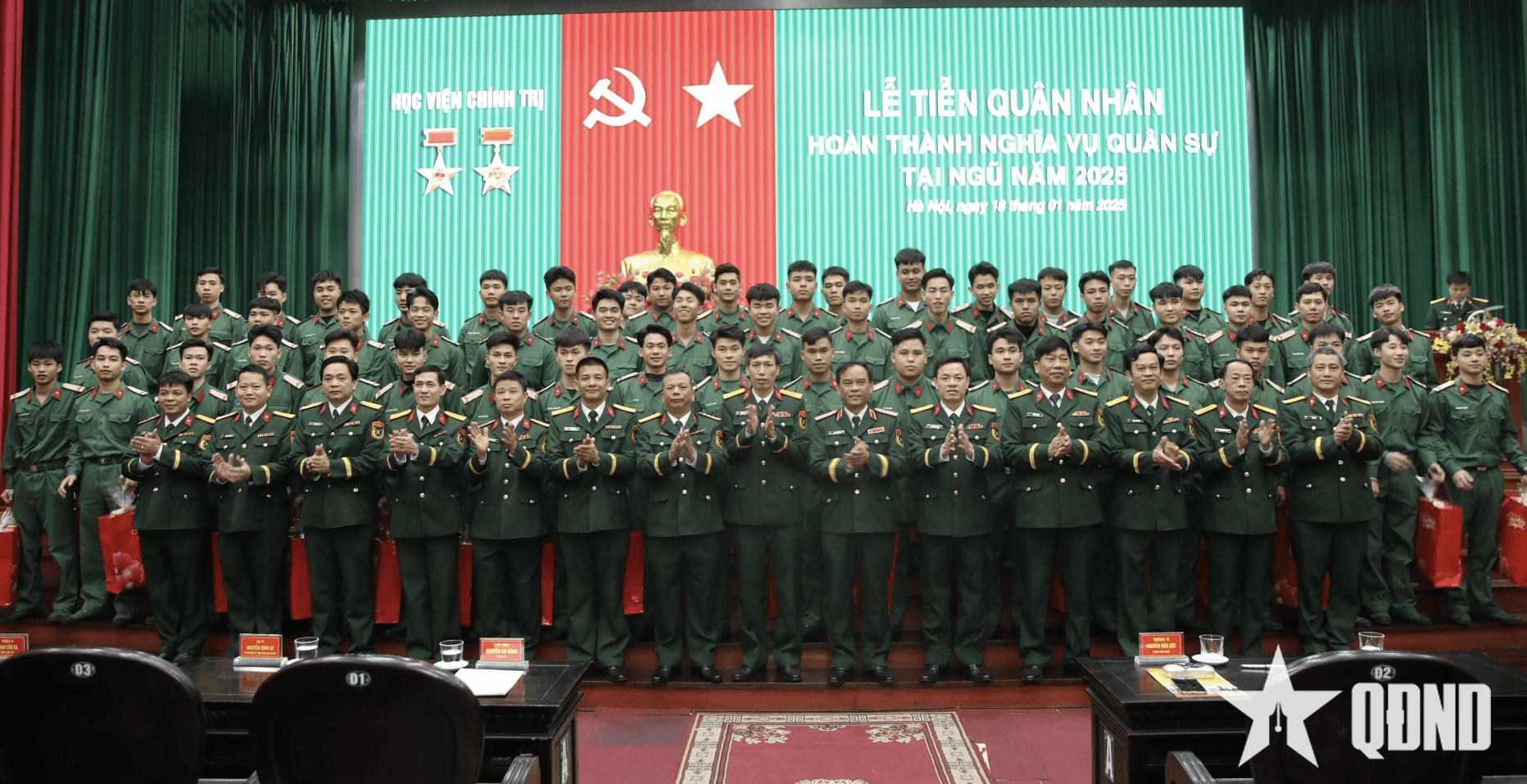 Học viện Chính trị tiễn quân nhân hoàn thành nghĩa vụ quân sự