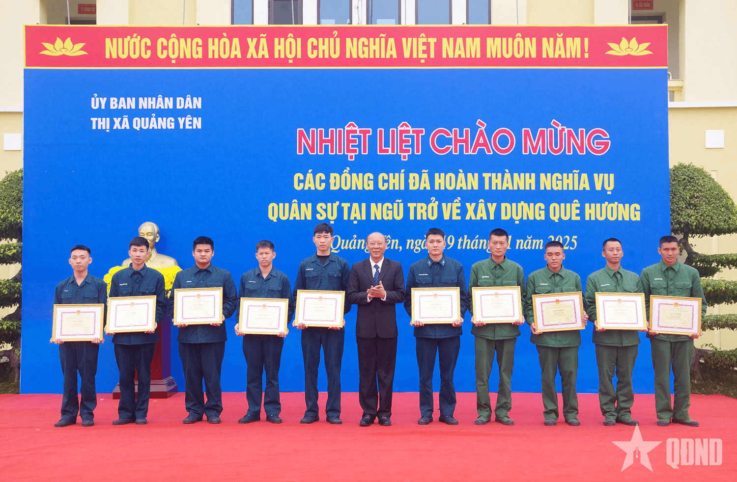 Thị xã Quảng Yên (Quảng Ninh): Đón nhận quân nhân hoàn thành nghĩa vụ quân sự, xuất ngũ trở về