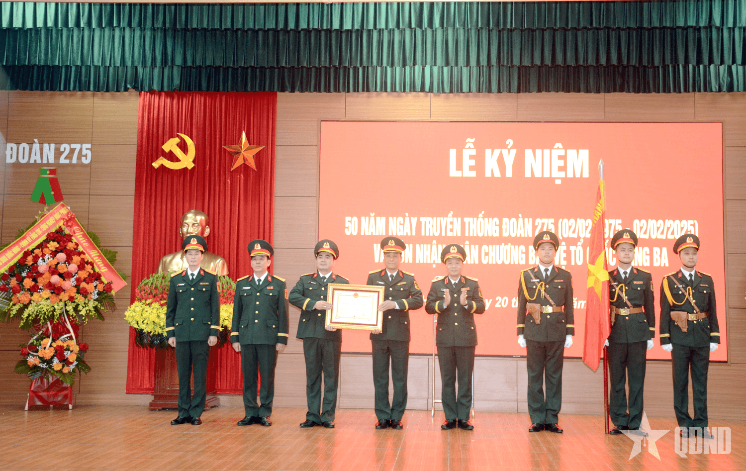 Đoàn 275 tổ chức Lễ kỷ niệm 50 năm Ngày truyền thống và đón nhận Huân chương Bảo vệ Tổ quốc hạng Ba