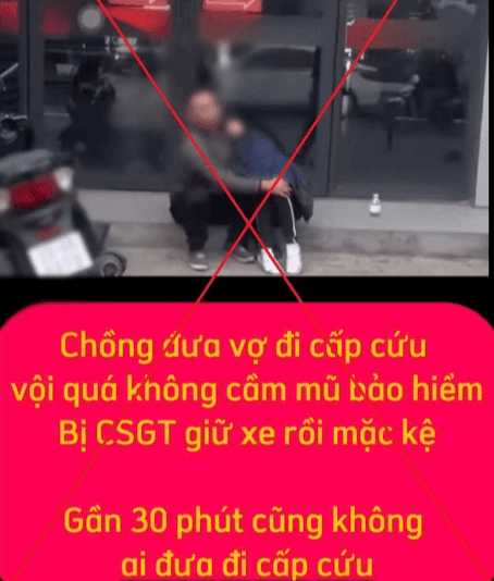 Bác bỏ thông tin Cảnh sát giao thông giữ xe, không cho người vi phạm đưa người thân đi cấp cứu
