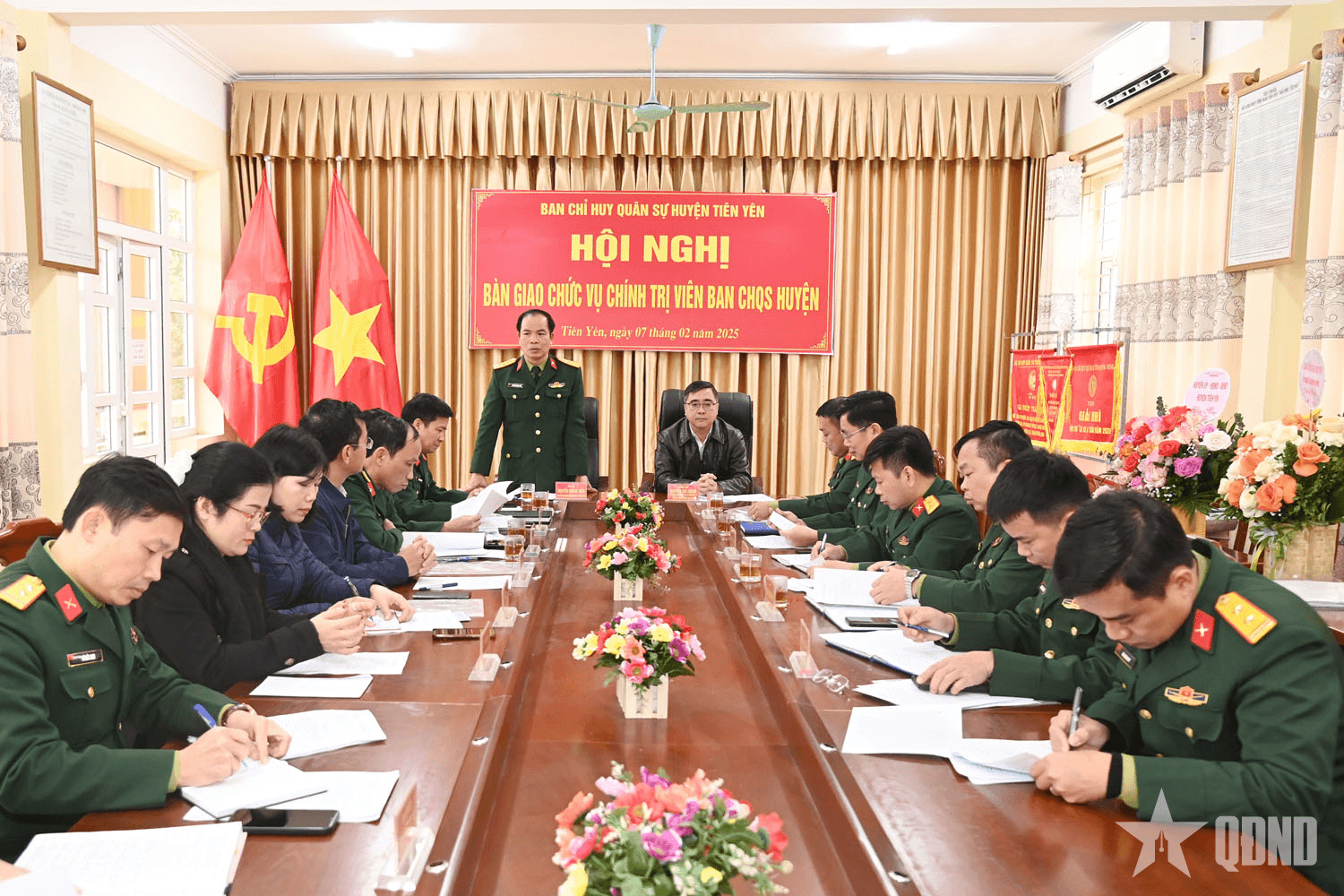Bàn giao chức vụ Chính trị viên Ban CHQS huyện Tiên Yên (Bộ CHQS tỉnh Quảng Ninh)