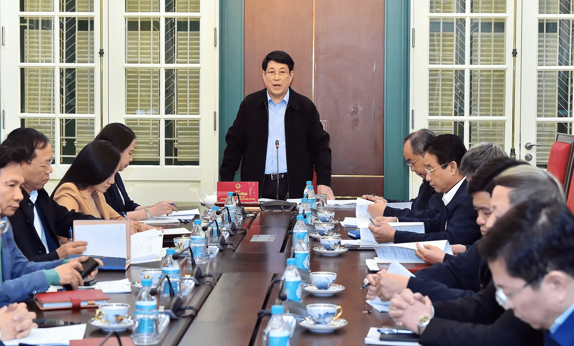 Chủ tịch nước Lương Cường làm việc với văn phòng Chủ tịch nước về công tác tư pháp