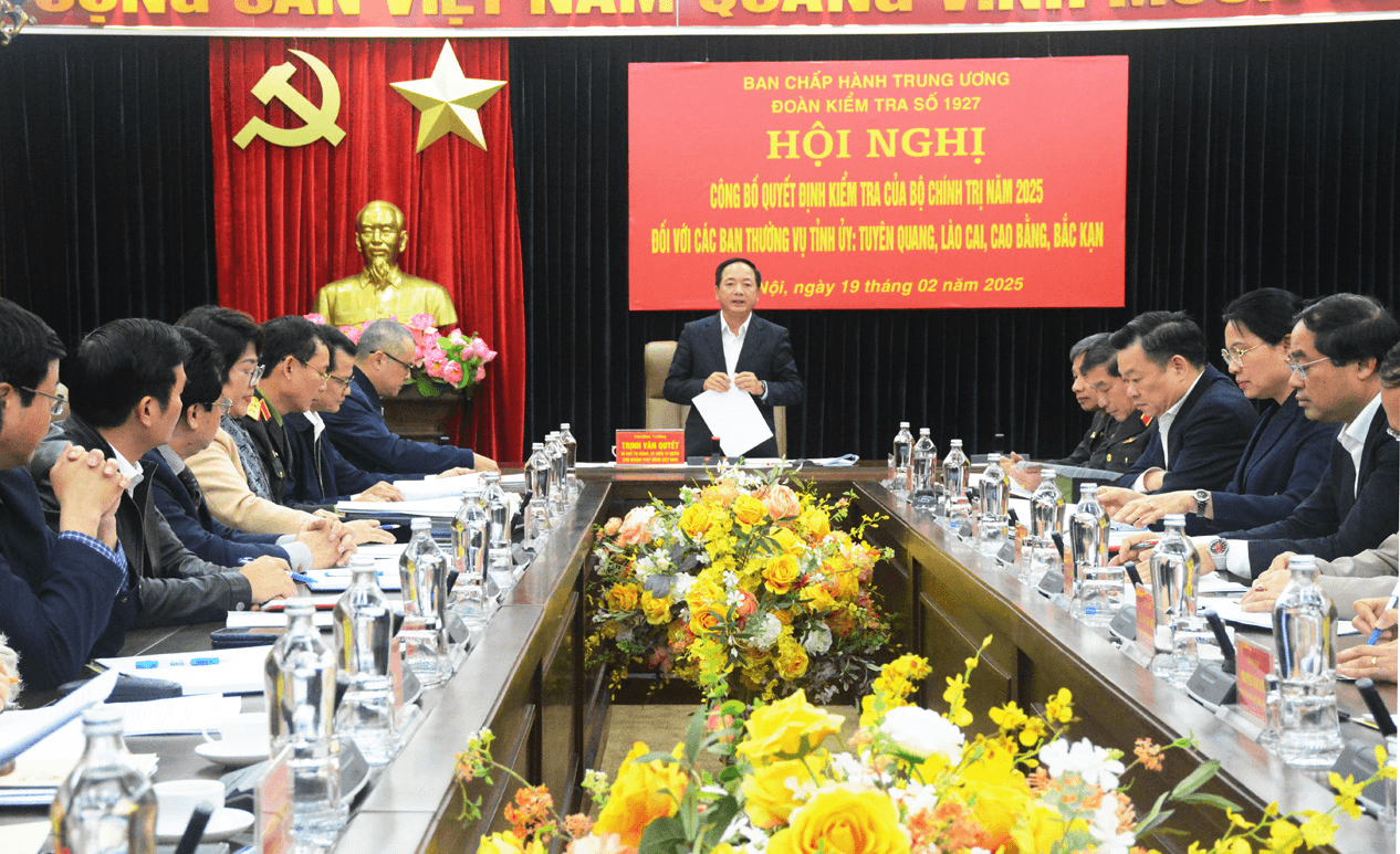 Công bố Quyết định kiểm tra của Bộ Chính trị đối với các Ban Thường vụ Tỉnh ủy: Tuyên Quang, Lào Cai, Cao Bằng, Bắc Kạn