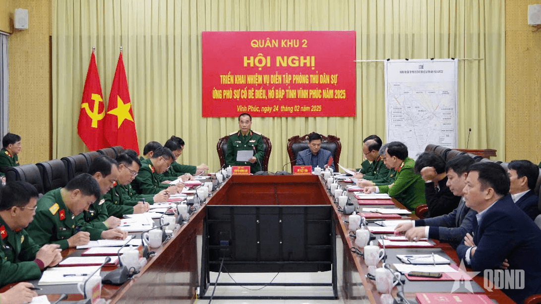 Quân khu 2 triển khai nhiệm vụ diễn tập phòng thủ dân sự tỉnh Vĩnh Phúc năm 2025
