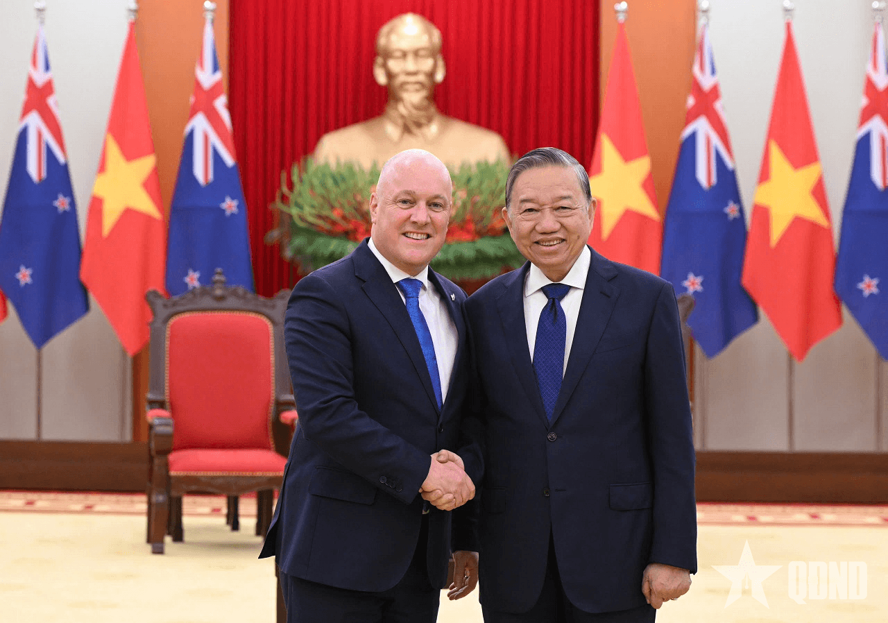 Tổng Bí thư Tô Lâm tiếp Thủ tướng New Zealand Christopher Luxon
