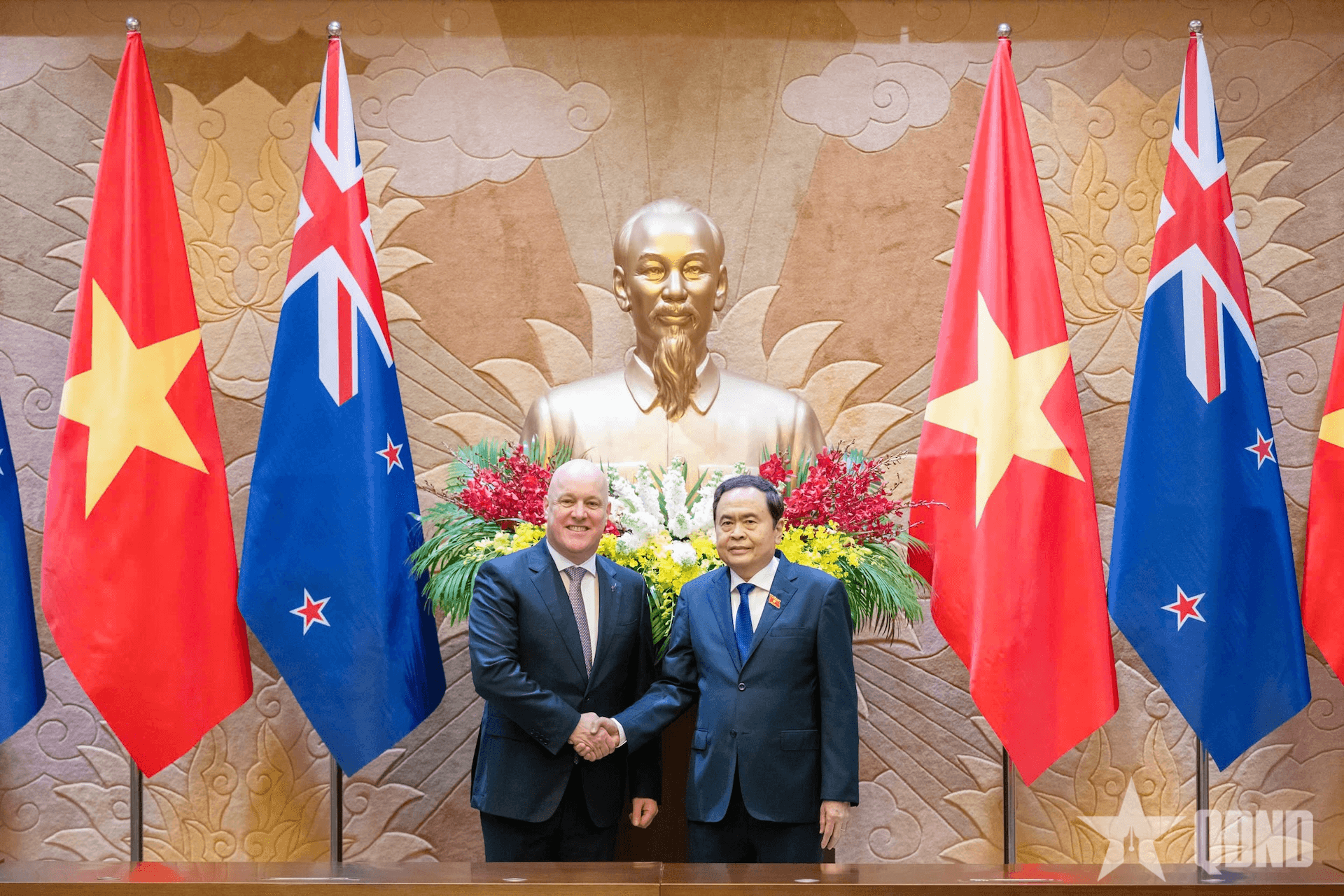 Chủ tịch Quốc hội Trần Thanh Mẫn hội kiến Thủ tướng New Zealand Christopher Luxon