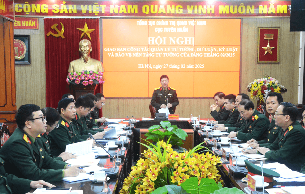 Giao ban công tác quản lý tư tưởng, dư luận, kỷ luật tháng 2-2025
