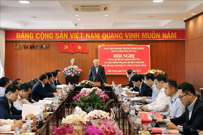 Bộ Chính trị, Ban Bí thư công bố quyết định kiểm tra tại Đắk Nông
