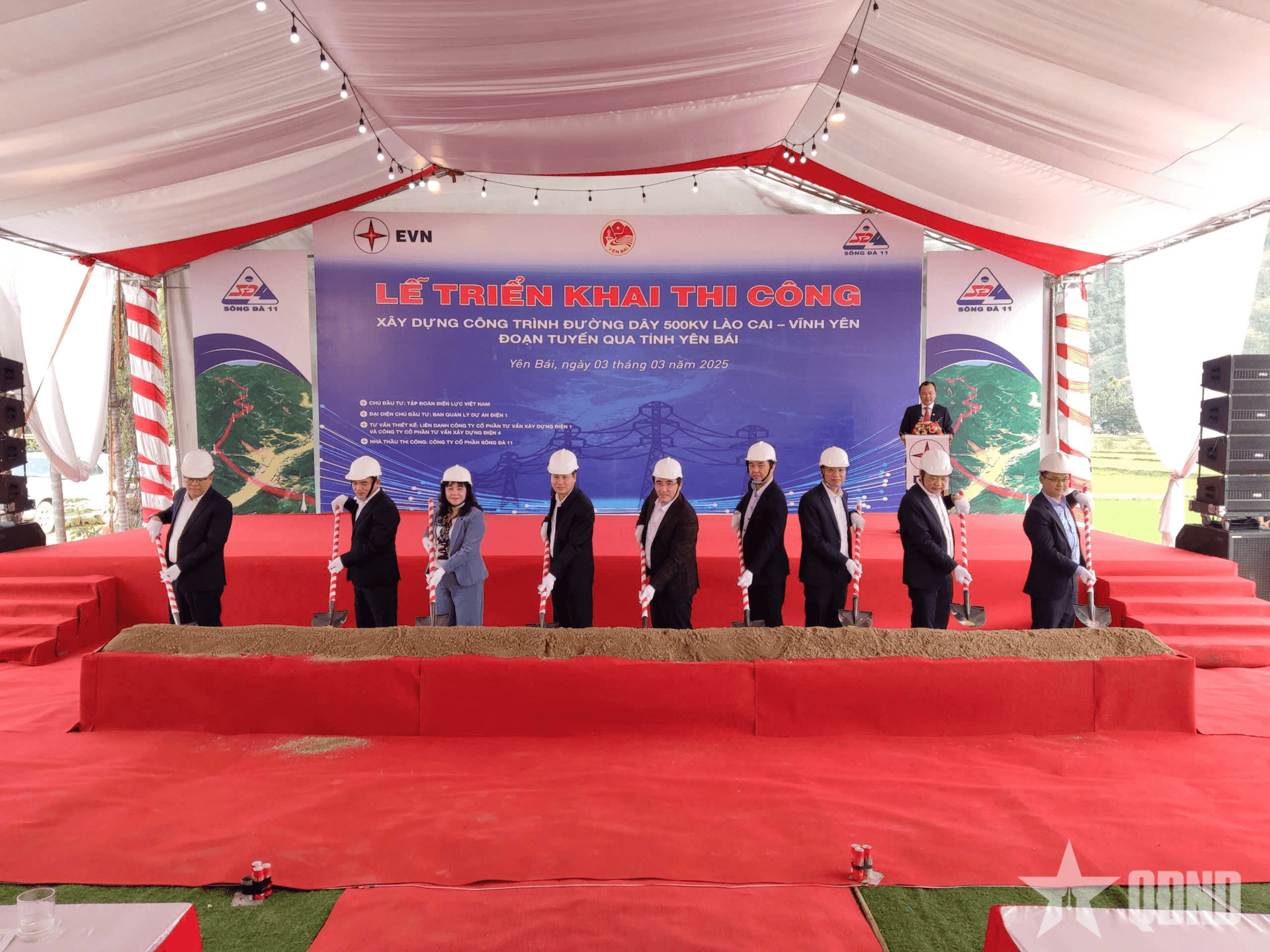 Triển khai thi công công trình đường dây 500KV Lào Cai-Vĩnh Yên (Vĩnh Phúc)