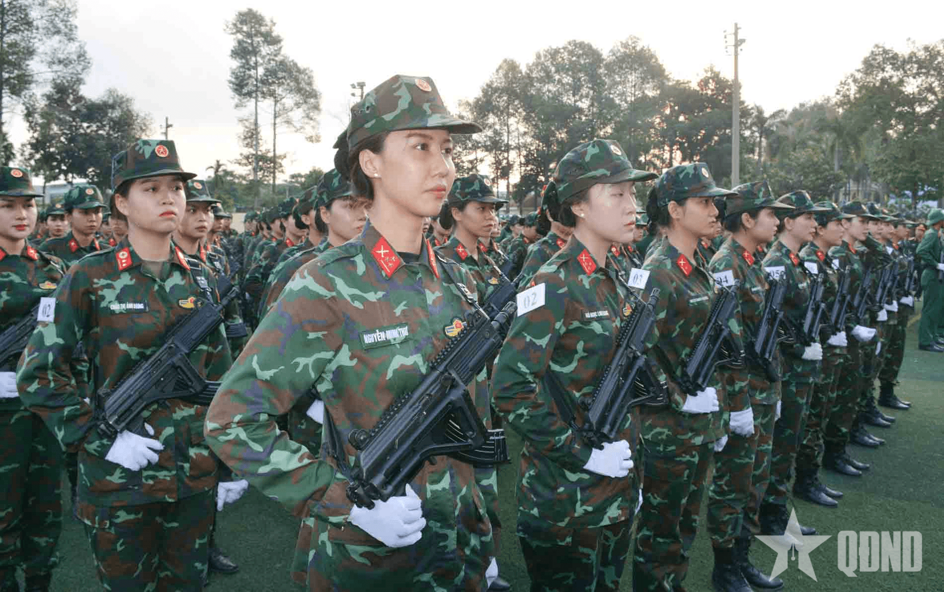 Cụm 4, Trường Quân sự Quân khu 7 hợp luyện khối diễu binh, diễu hành