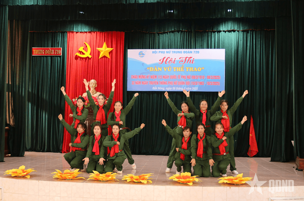 Trung đoàn 720 (Binh đoàn 16) tổ chức Hội thi “Dân vũ thể thao”