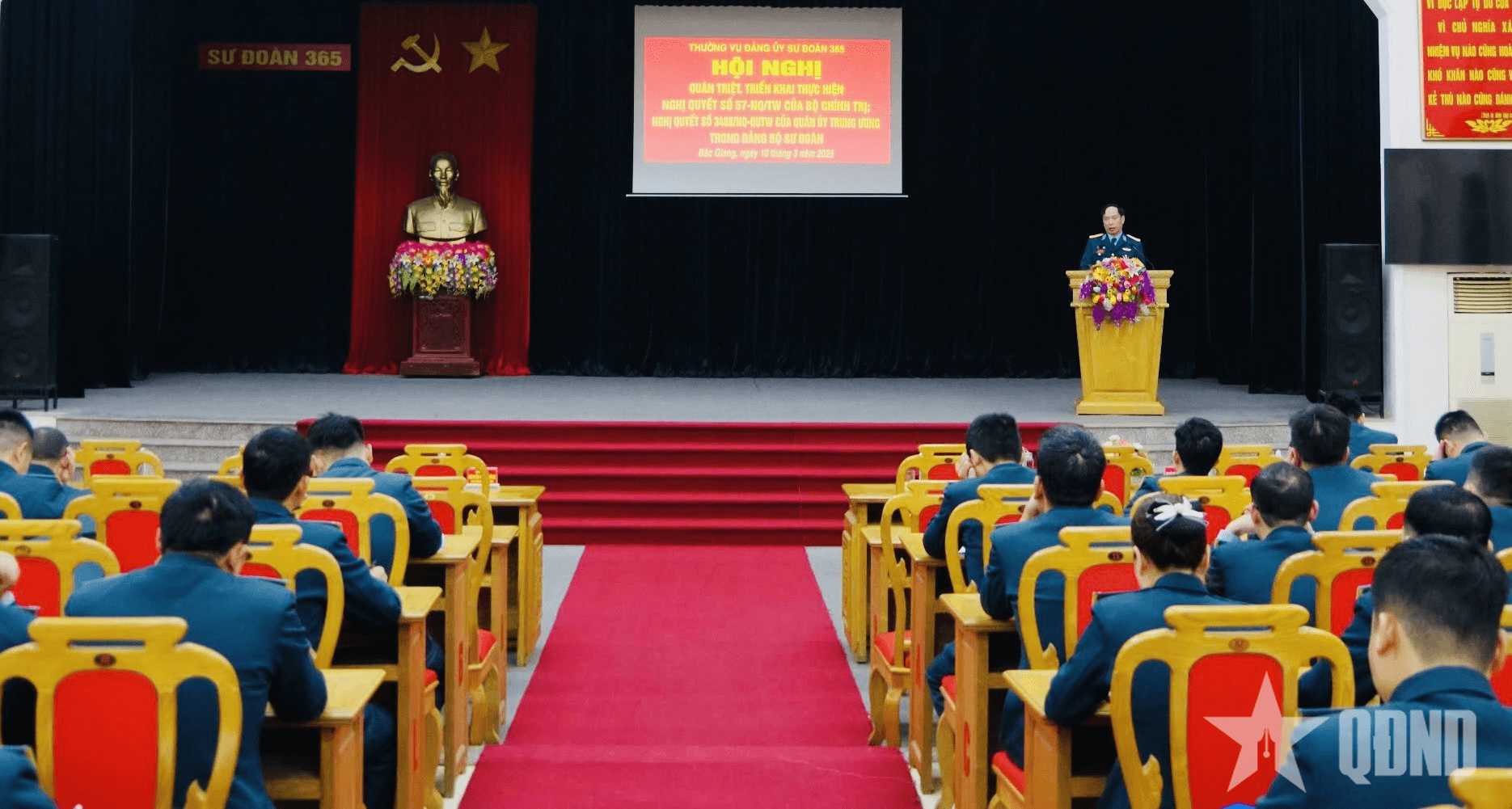Đảng ủy Sư đoàn 365 tổ chức Hội nghị quán triệt, triển khai thực hiện Nghị quyết số 57